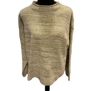 Women's Green Knit Pullover Sweater Long Sleeve Relaxed Fit Size L - NWT